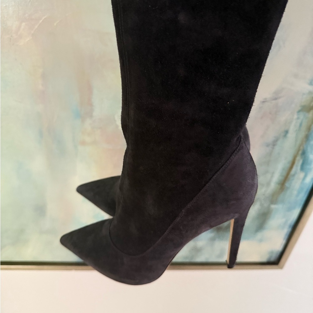 Sergio Rossi stiletto suede boots thigh high EUC - Picture 4 of 15